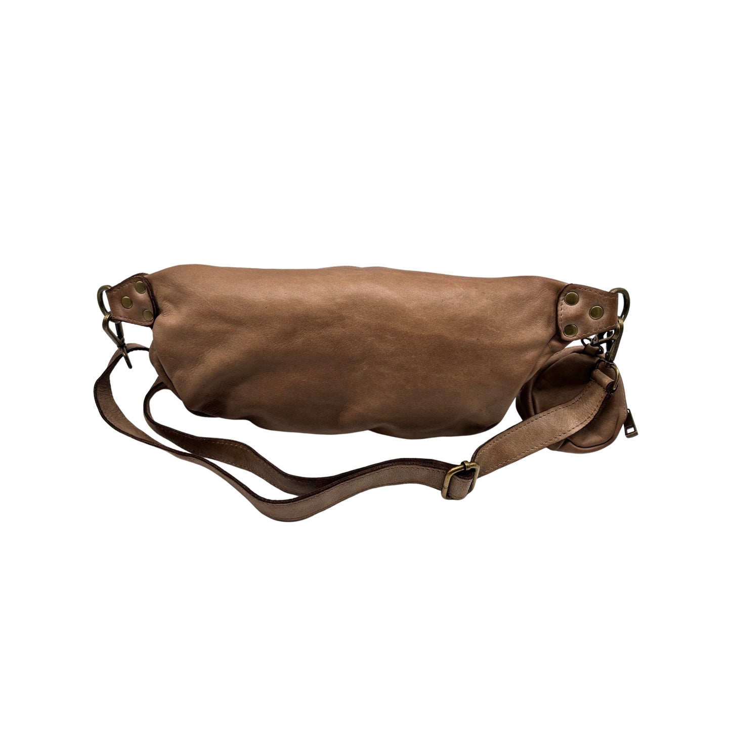 GÜRTELTASCHE GIULIA TAUPE AUS GEWASCHTEM LEDER