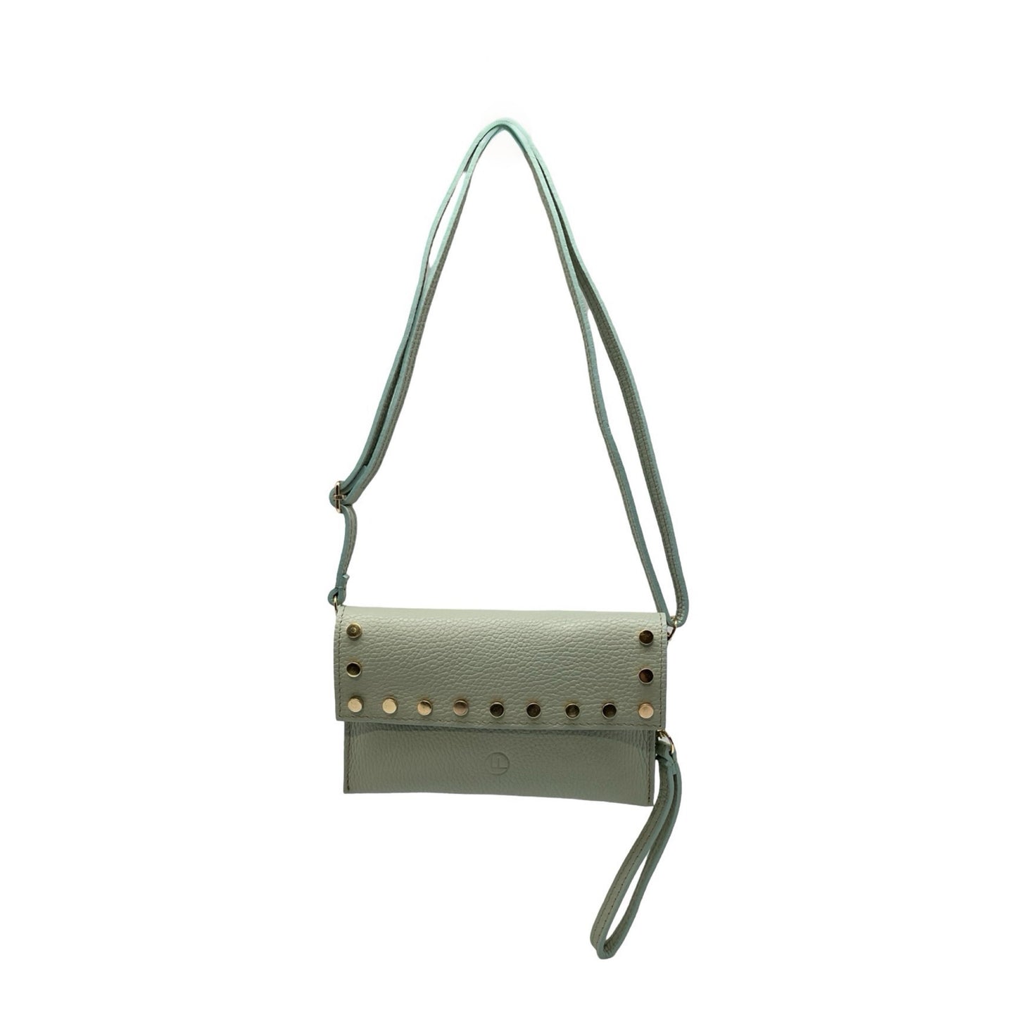 POCHETTE CLOUTE CUIR GRAINE