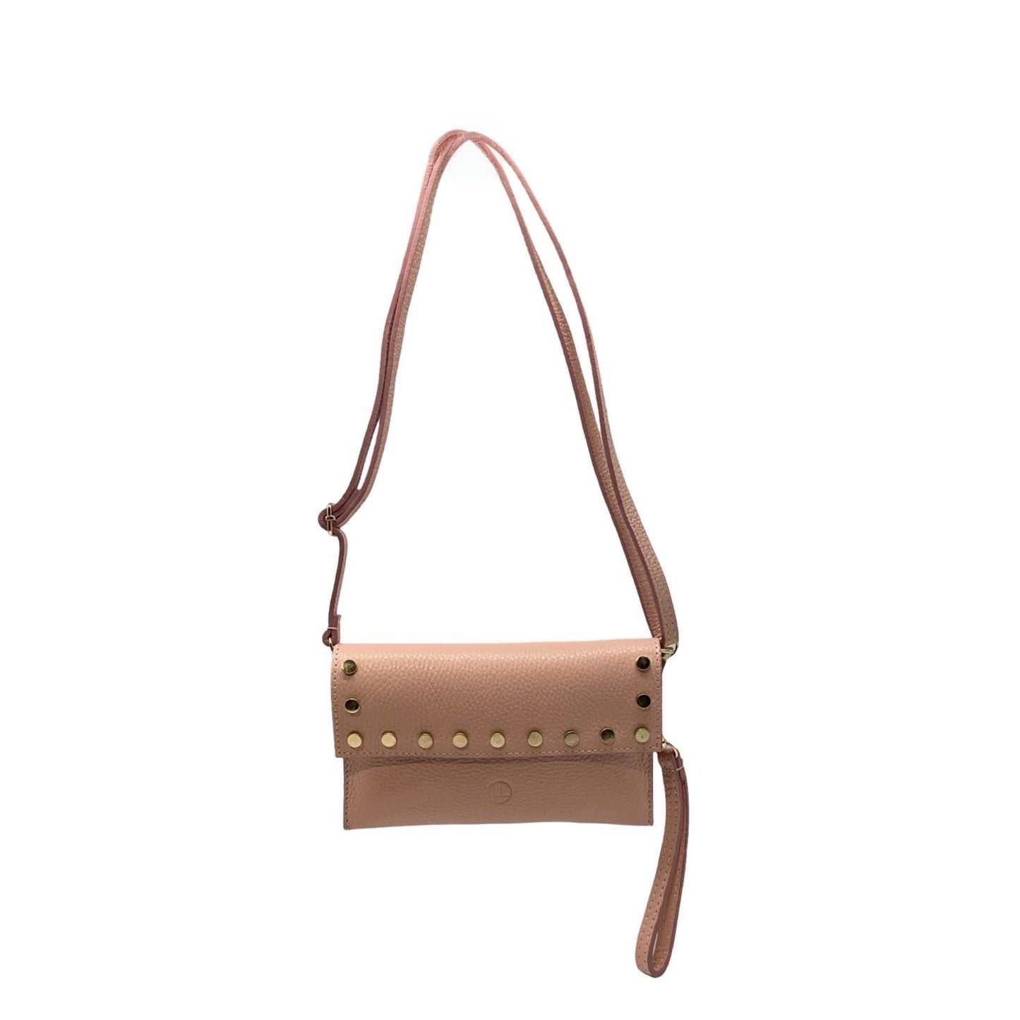 POCHETTE CLOUTE CUIR GRAINE