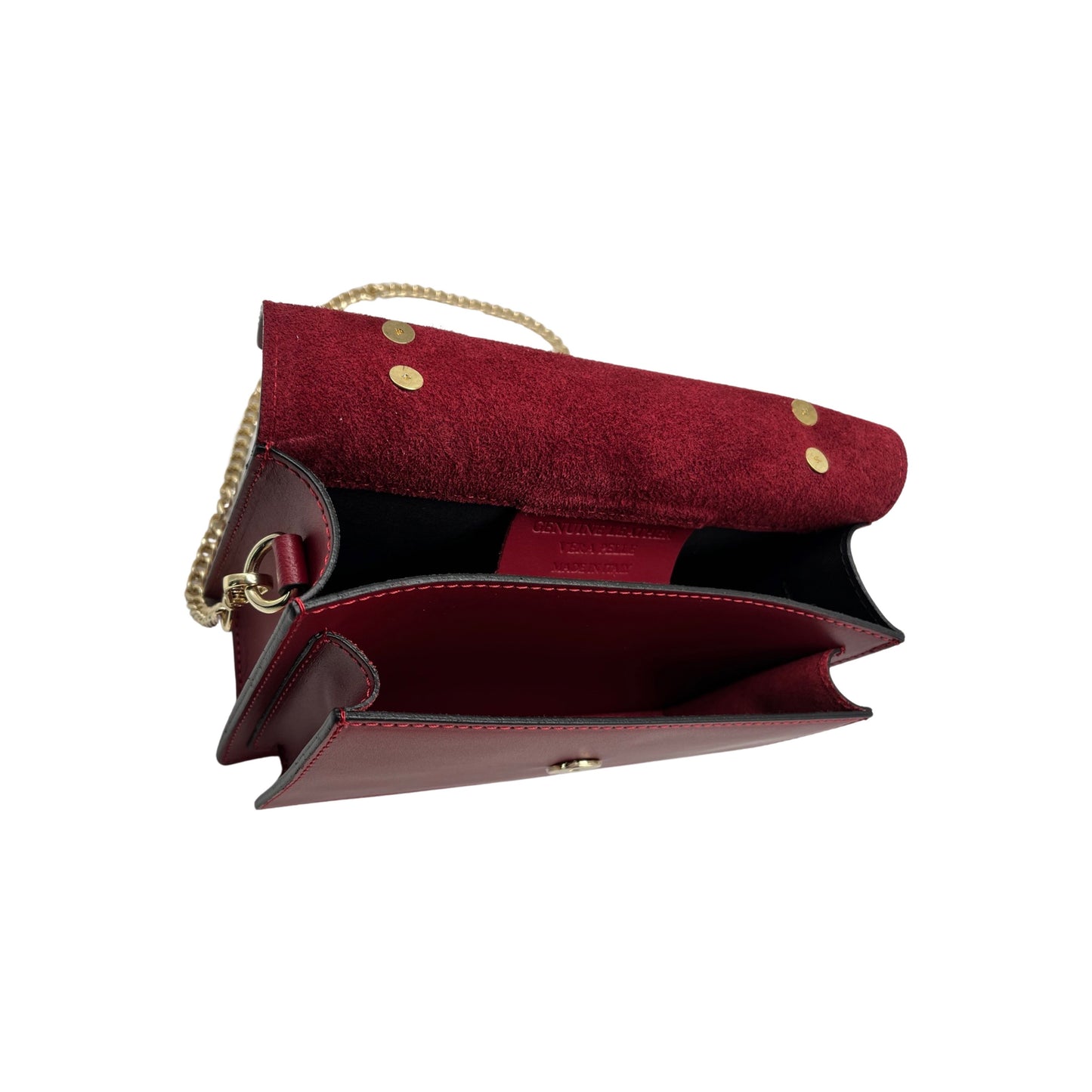SAC BANDOULIERE CUIR LISSE CARLA ROUGE