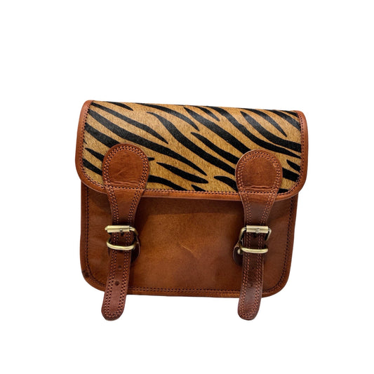 SAC BANDOULIERE CUIR PIERRE FINITION ZEBRE