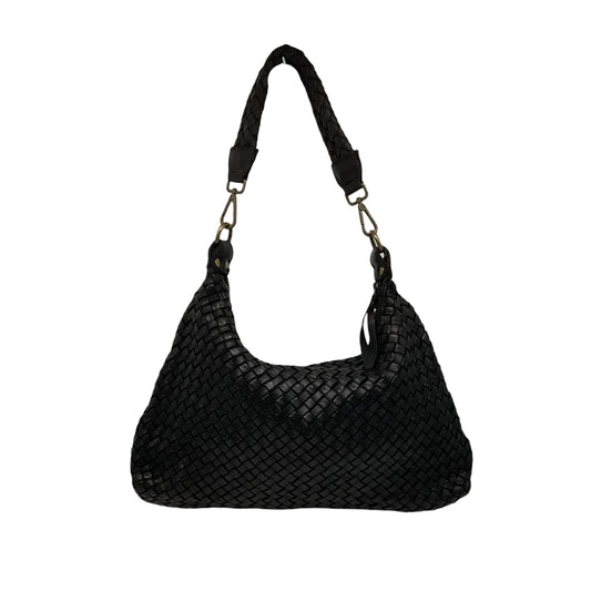 SAC EPAULE CUIR WASHED TRESSE JANINA