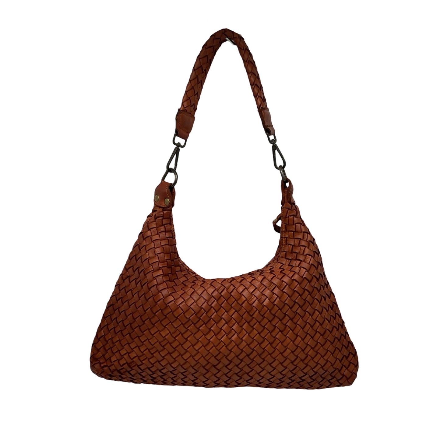 SAC EPAULE CUIR WASHED TRESSE JANINA