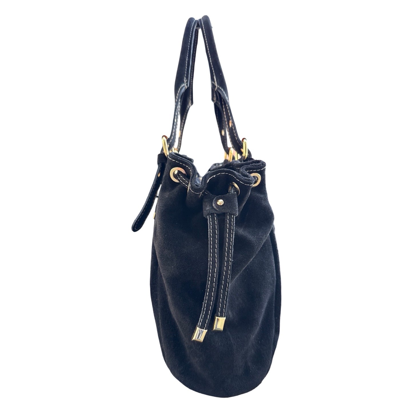 SAC CUIR SUEDE LACET LARGE