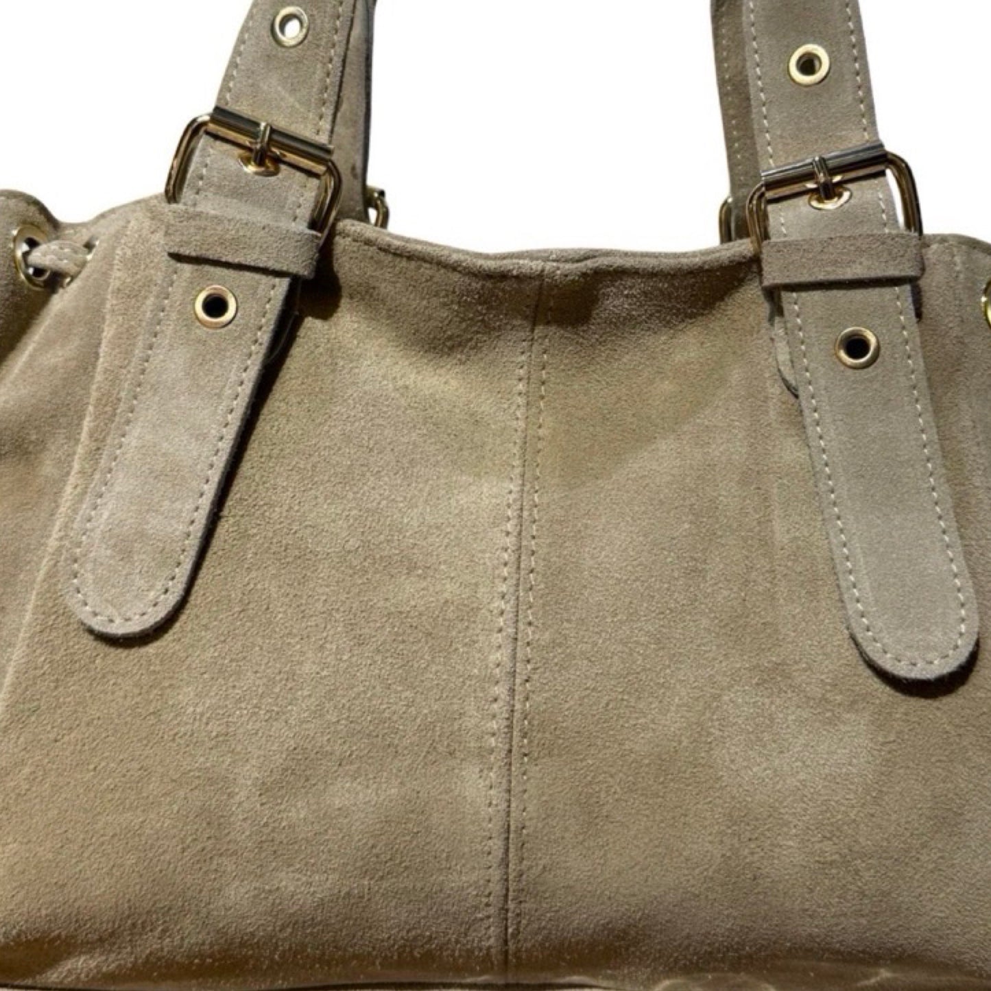 SAC CUIR SUEDE LACET LARGE