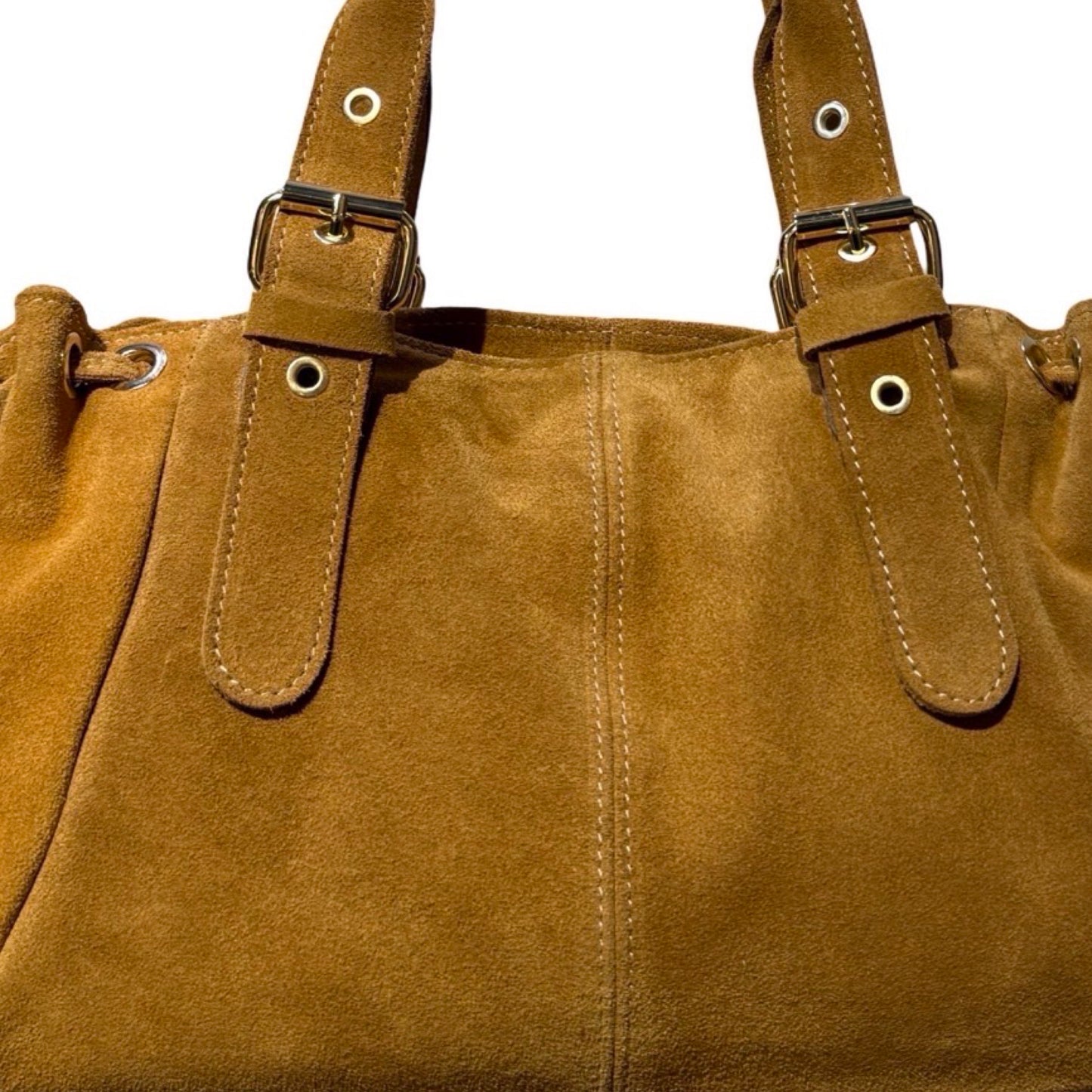 SAC CUIR SUEDE LACET LARGE