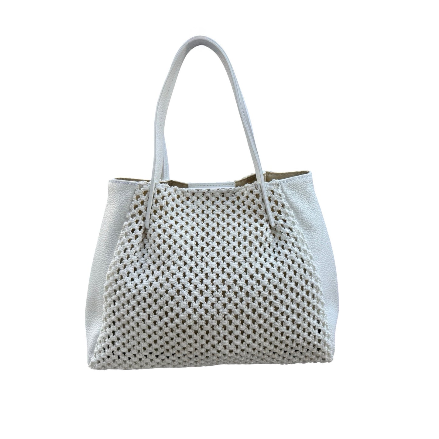 SAC A MAIN NEW RAPHIA GARNI CUIR