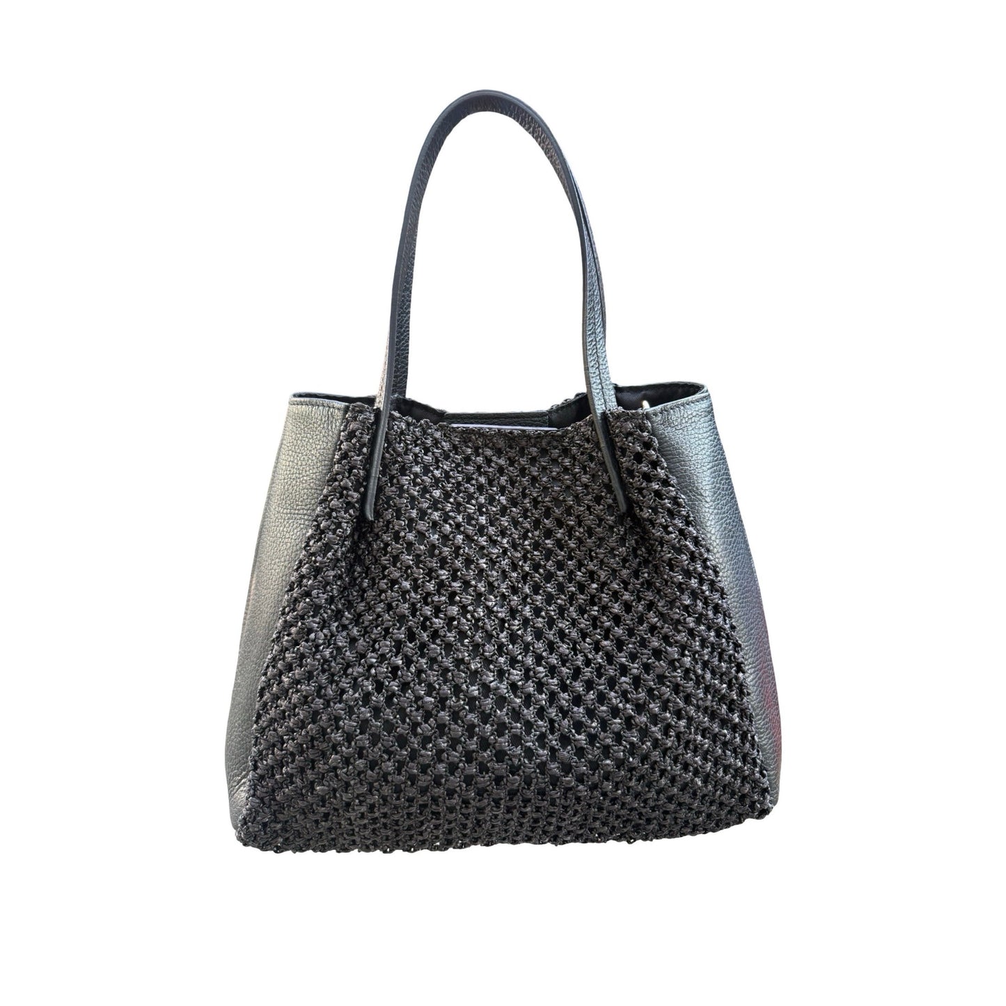 SAC A MAIN NEW RAPHIA GARNI CUIR