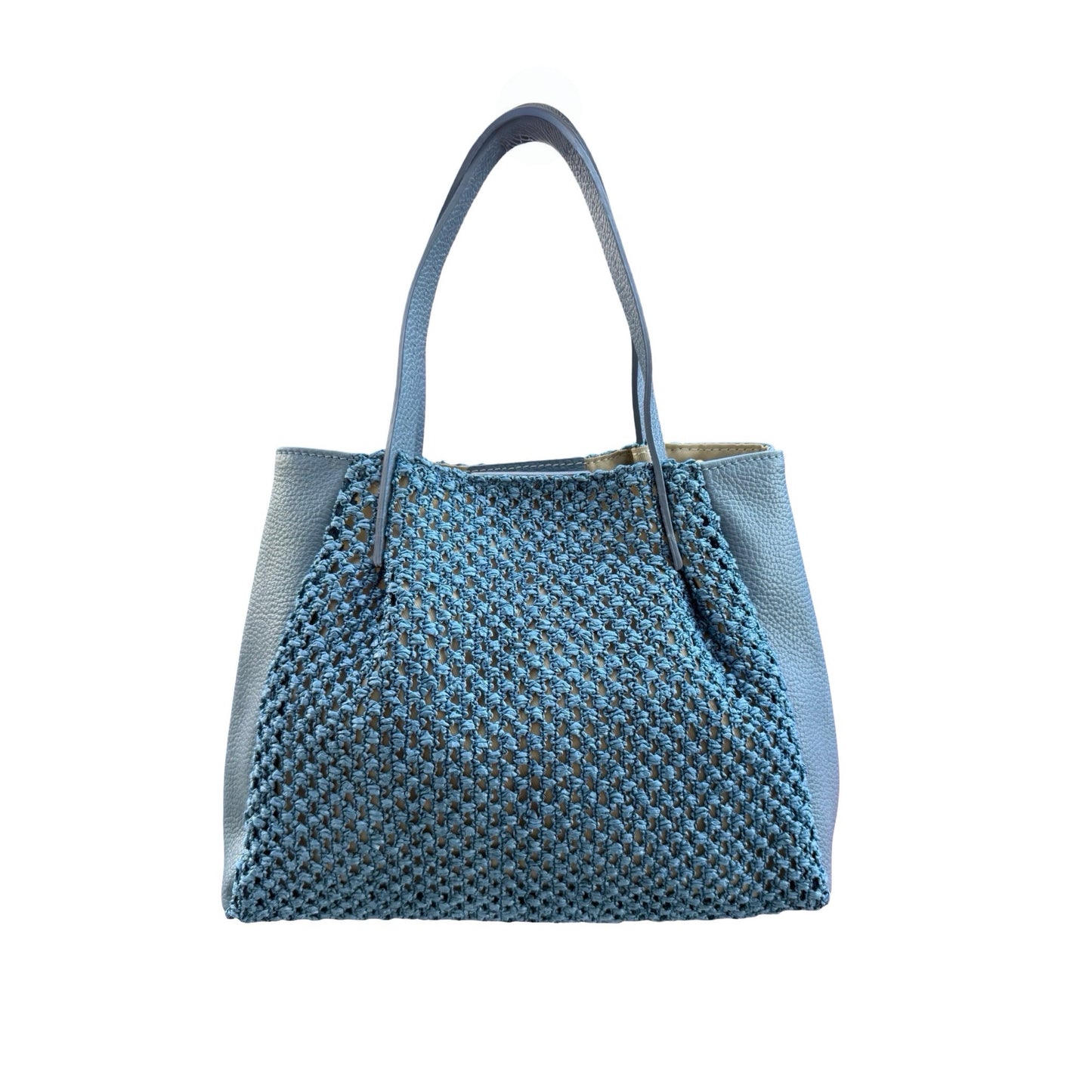 SAC A MAIN NEW RAPHIA GARNI CUIR