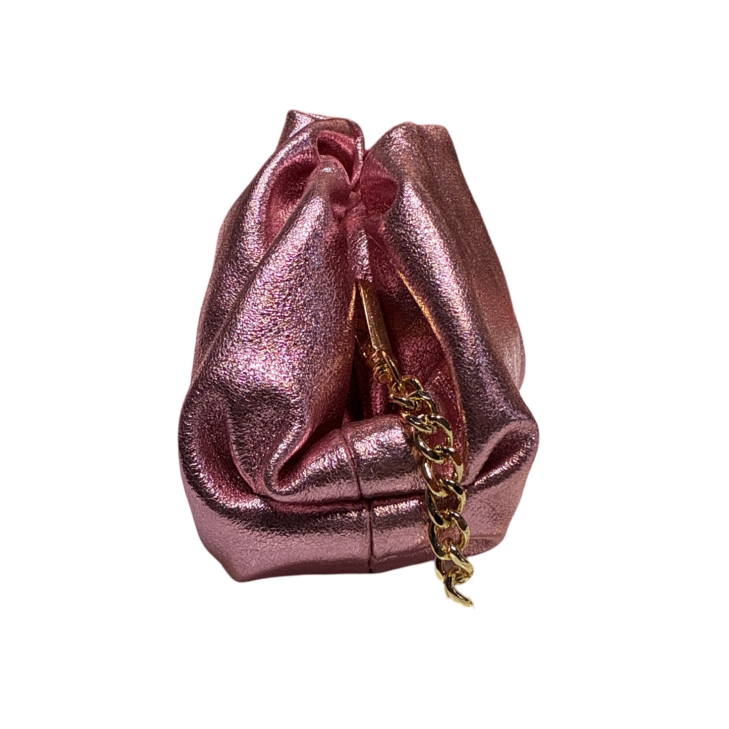 SAC PLISSE CUIR IRISE CHAINETTE
