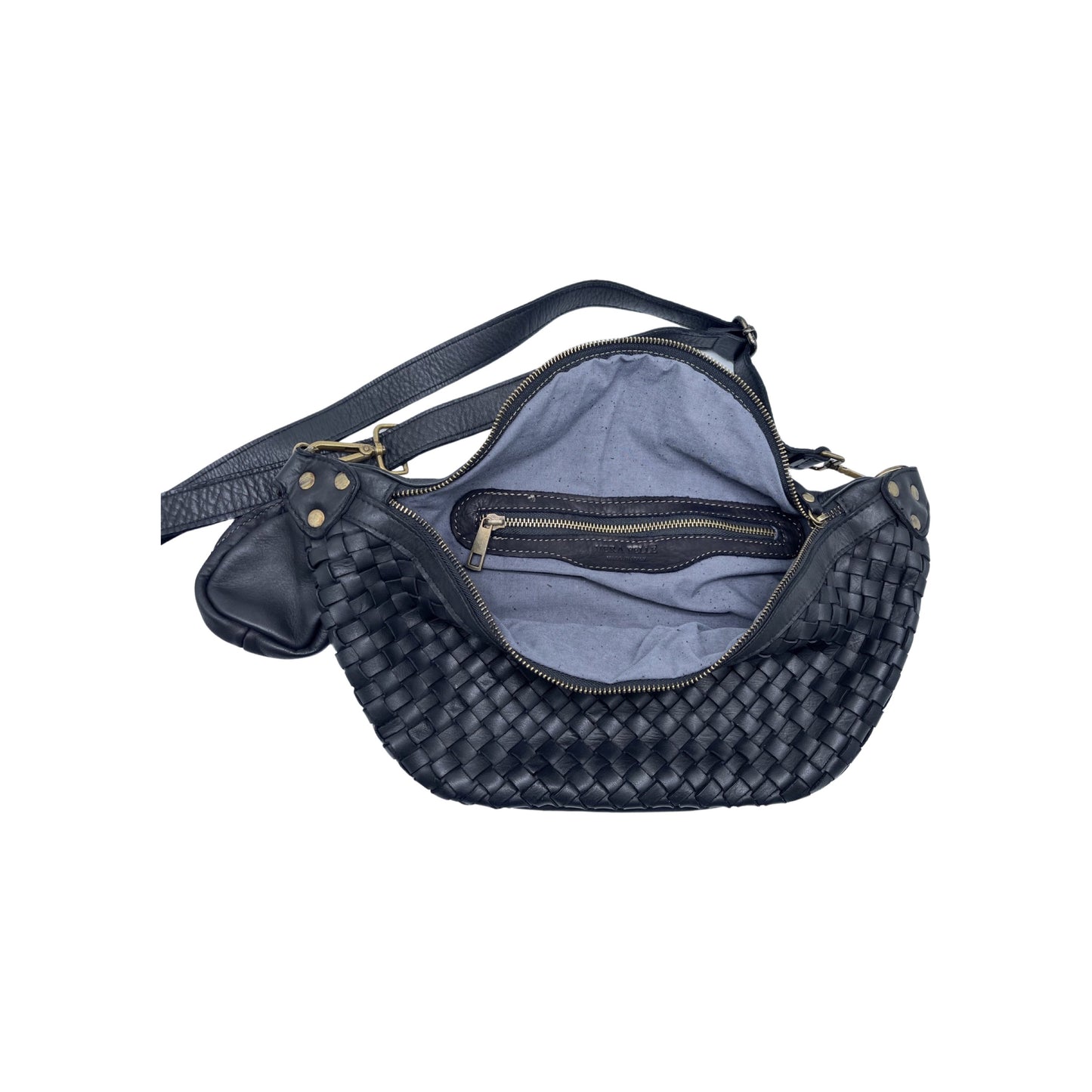 SCHWARZE AMBRA-GÜRTELTASCHE AUS GEWASCHTEM LEDER