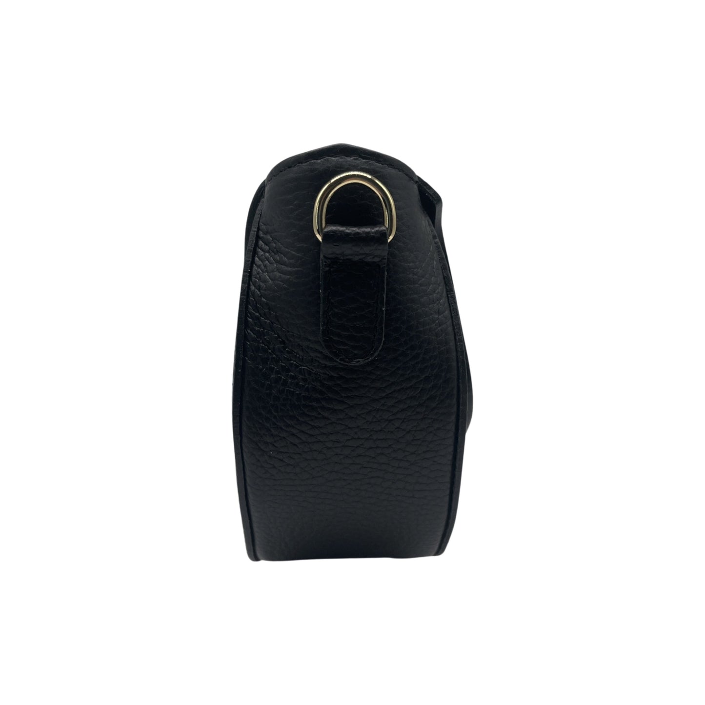 Umhängetasche Madelena aus schwarzem, genarbtem Leder