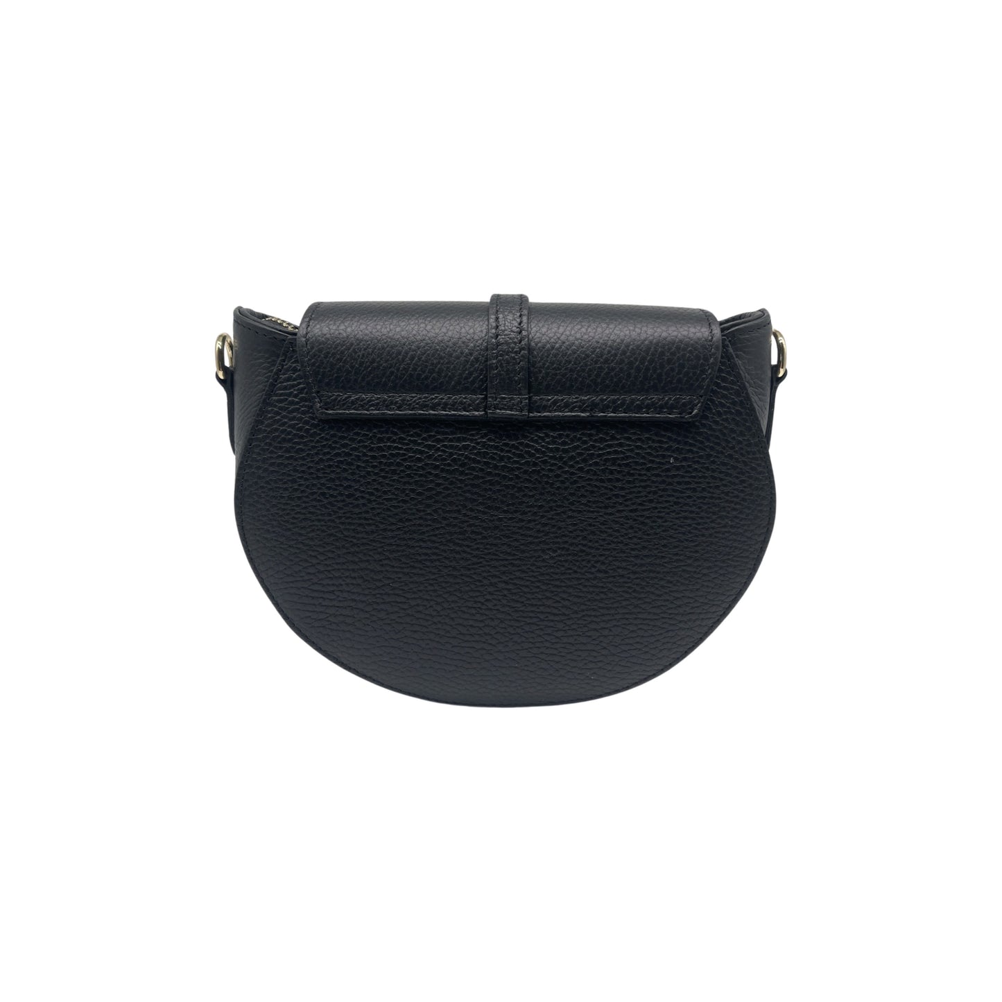 Umhängetasche Madelena aus schwarzem, genarbtem Leder