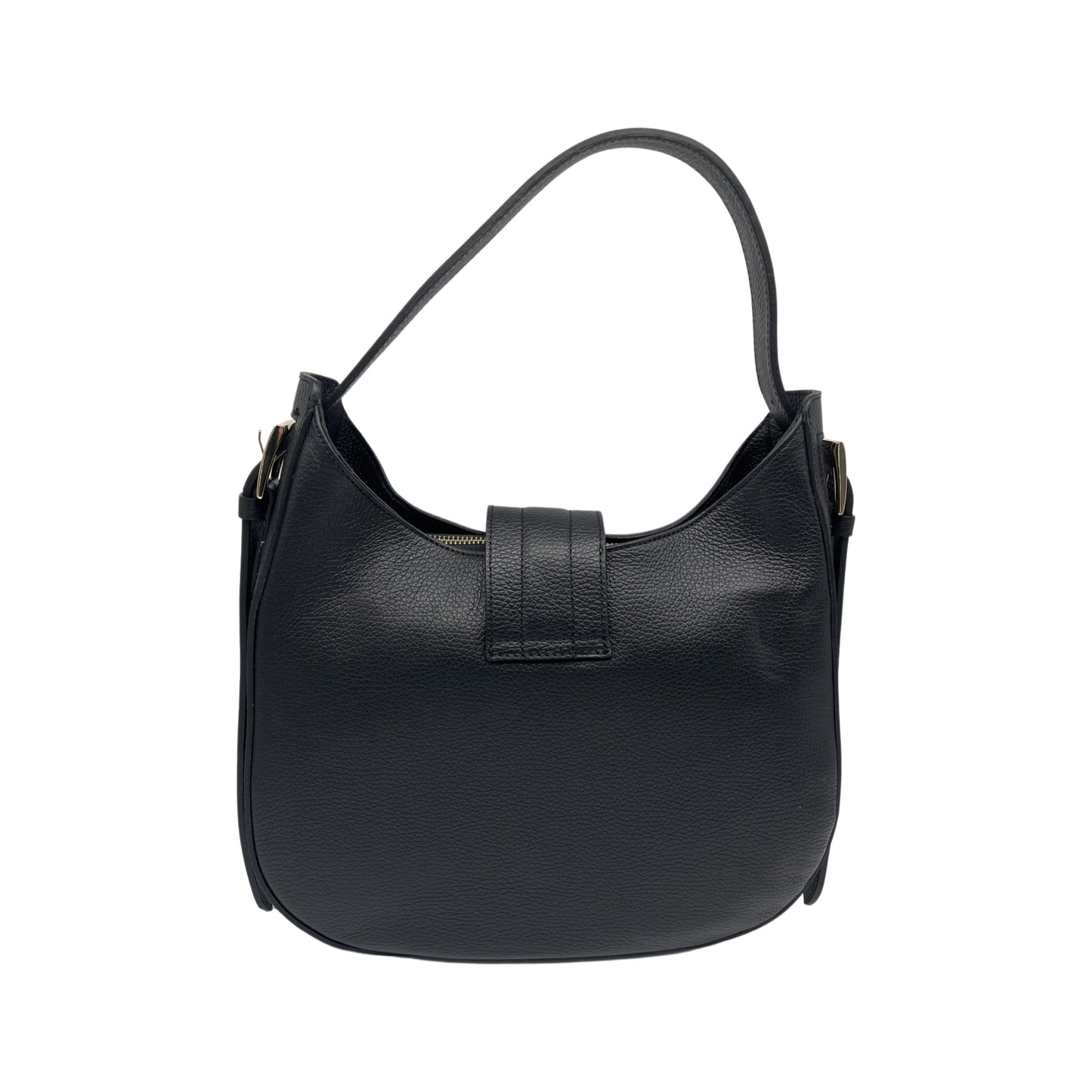 BLACK ERICA GRAINED LEATHER SHOULDER BAG