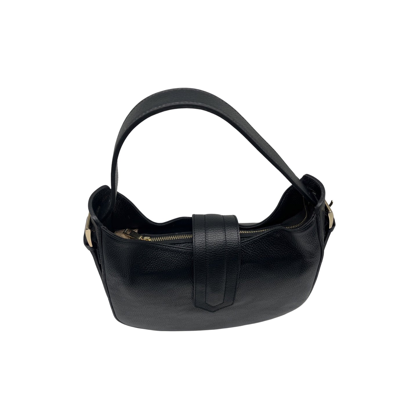 BLACK ERICA GRAINED LEATHER SHOULDER BAG
