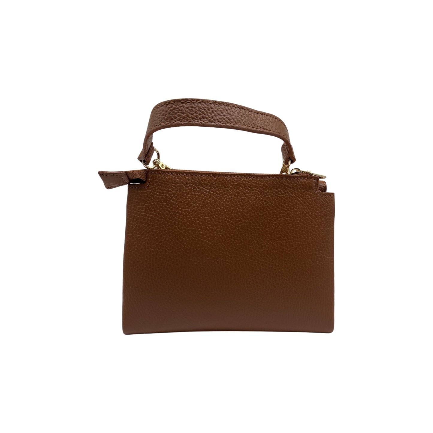CATERINA CAMEL GRAINED LEATHER BAG
