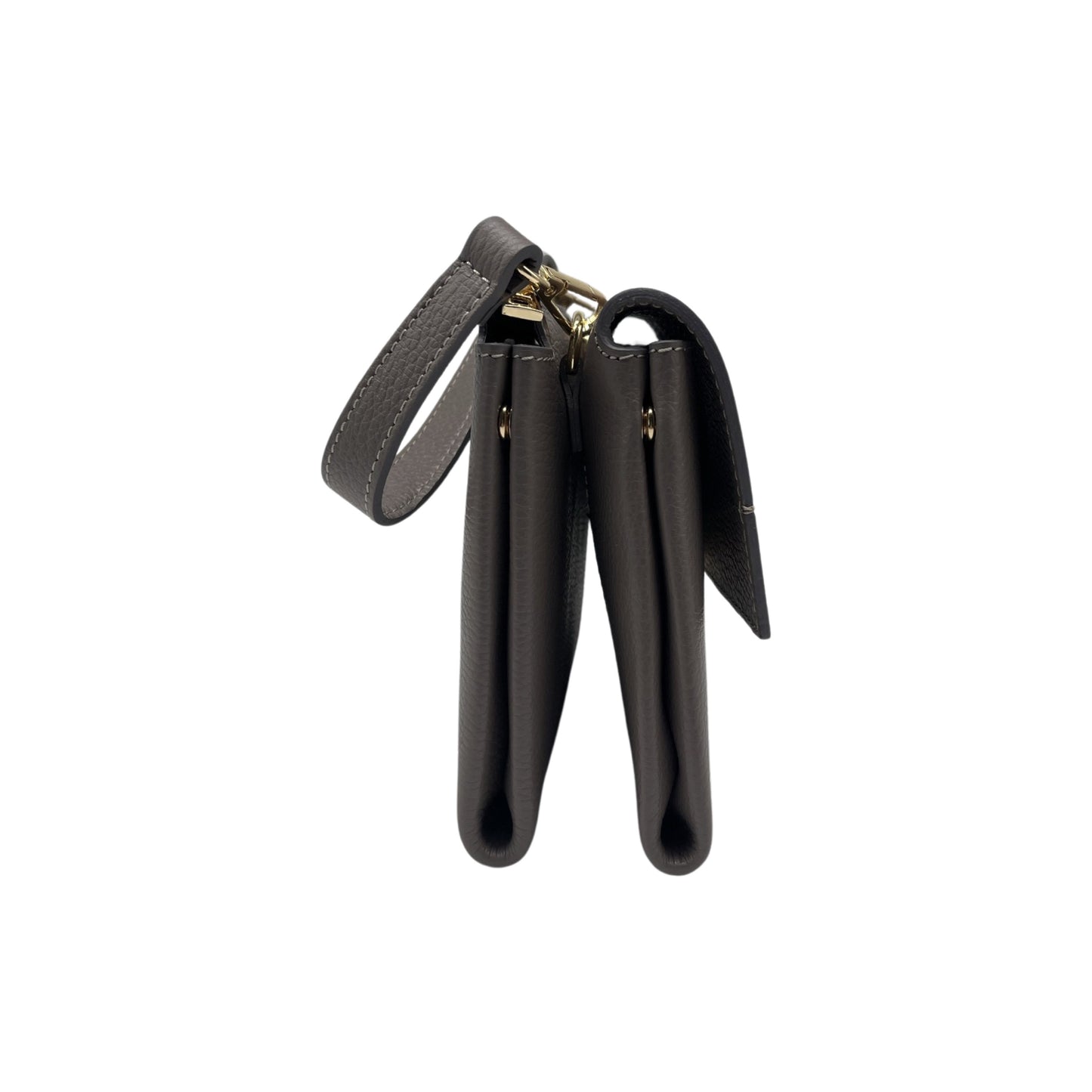 GRAY CATERINA SEEDED LEATHER BAG