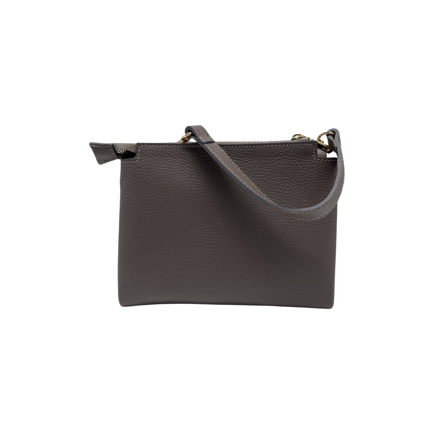 GRAY CATERINA SEEDED LEATHER BAG