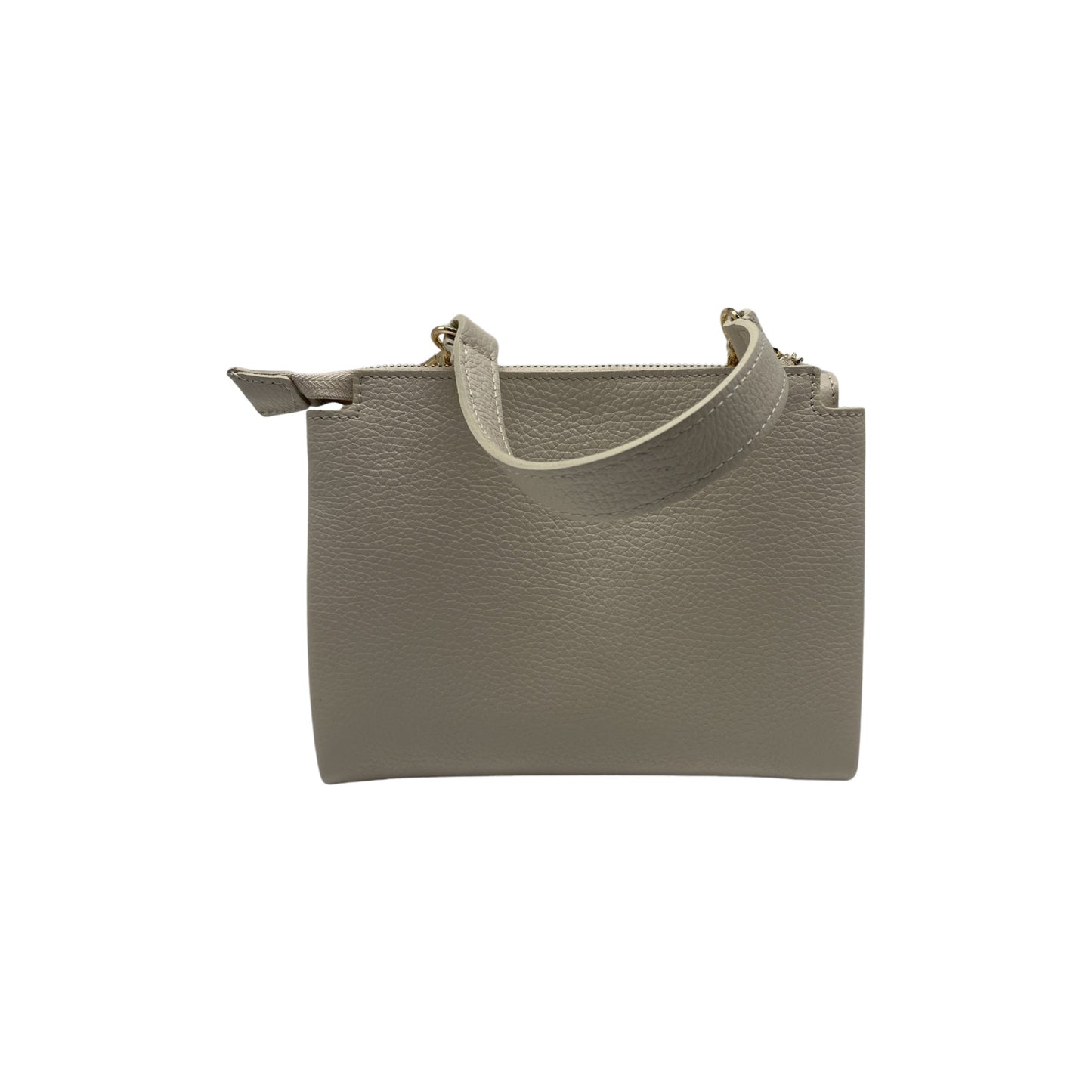 BEIGE CATERINA SEEDED LEATHER BAG