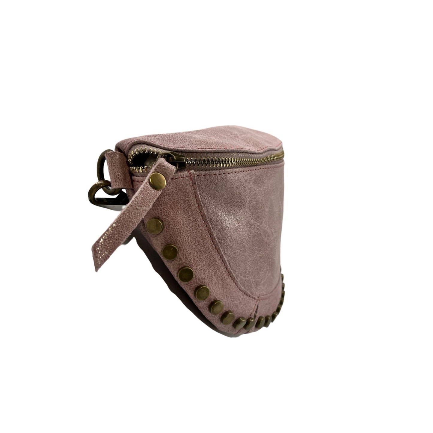 SAC BANANE CUIR BROSSE CLOUTE