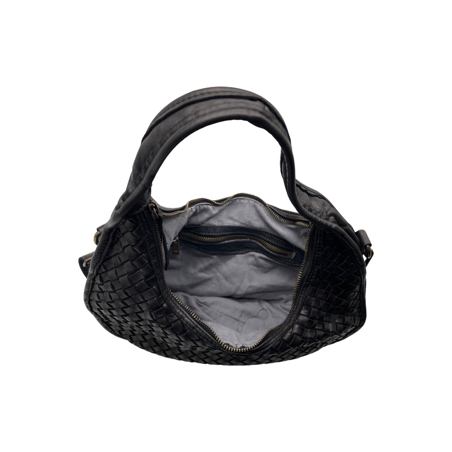 BLACK ADELE WASHED LEATHER SHOULDER BAG