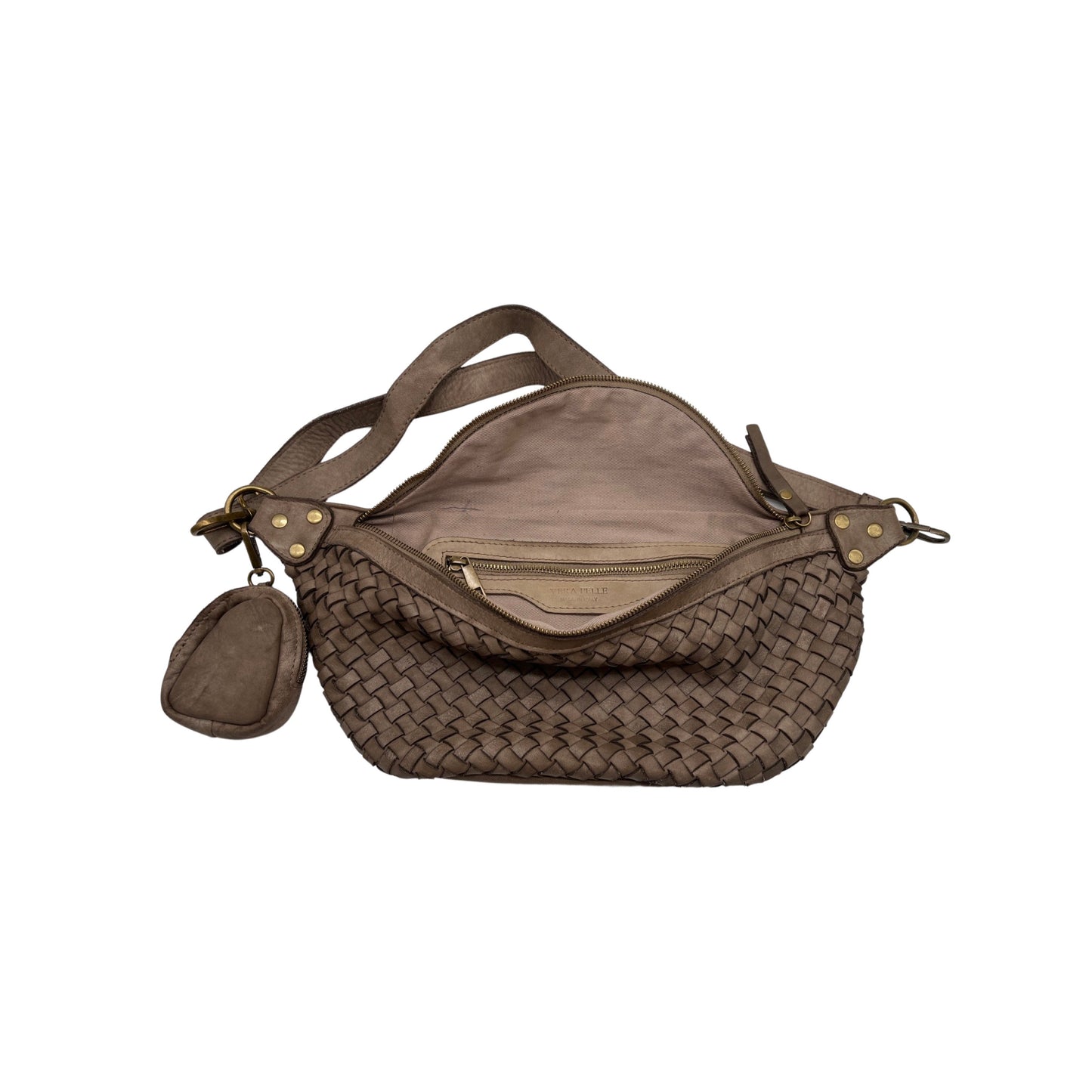 GÜRTELTASCHE AUS GEWASCHTEM AMBRA-LEDER IN GRAU