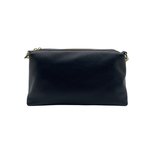 ZOE MARINE-TASCHE AUS genarbtem Leder mit 2 Fächern