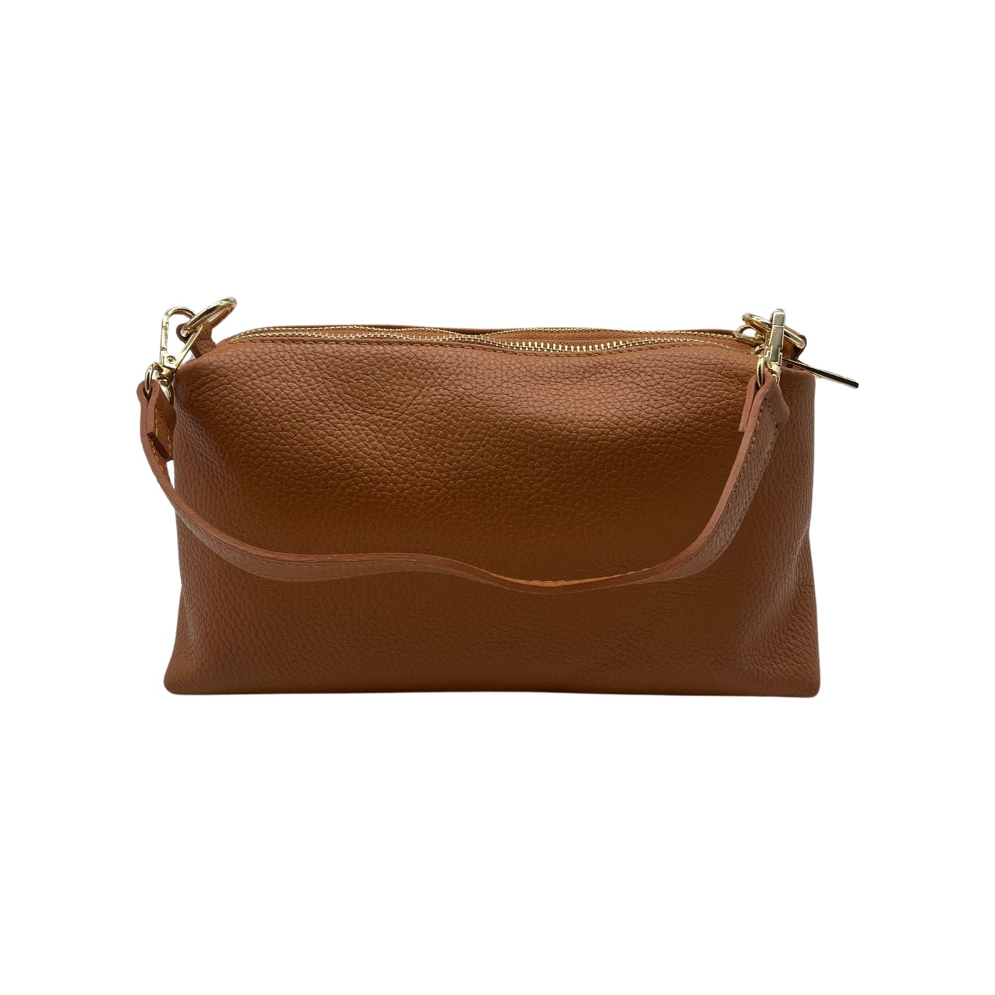 ZOE KAMELTASCHE AUS genarbtem Leder mit 2 Fächern