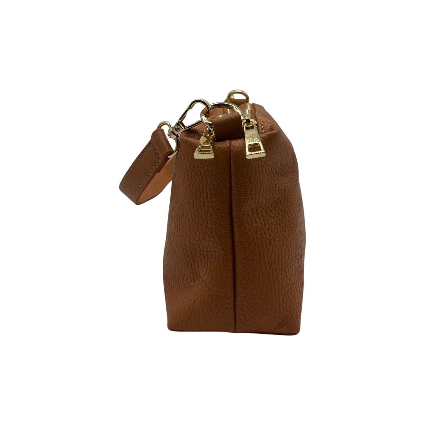 ZOE KAMELTASCHE AUS genarbtem Leder mit 2 Fächern