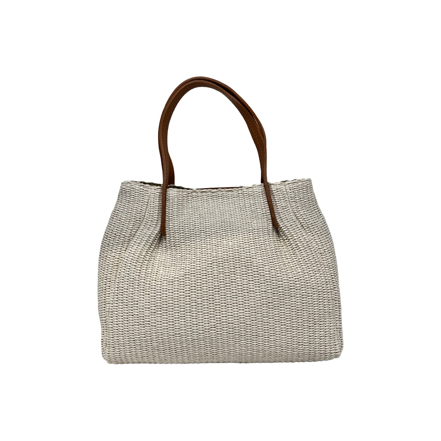SAC A MAIN RAPHIA GARNI CUIR