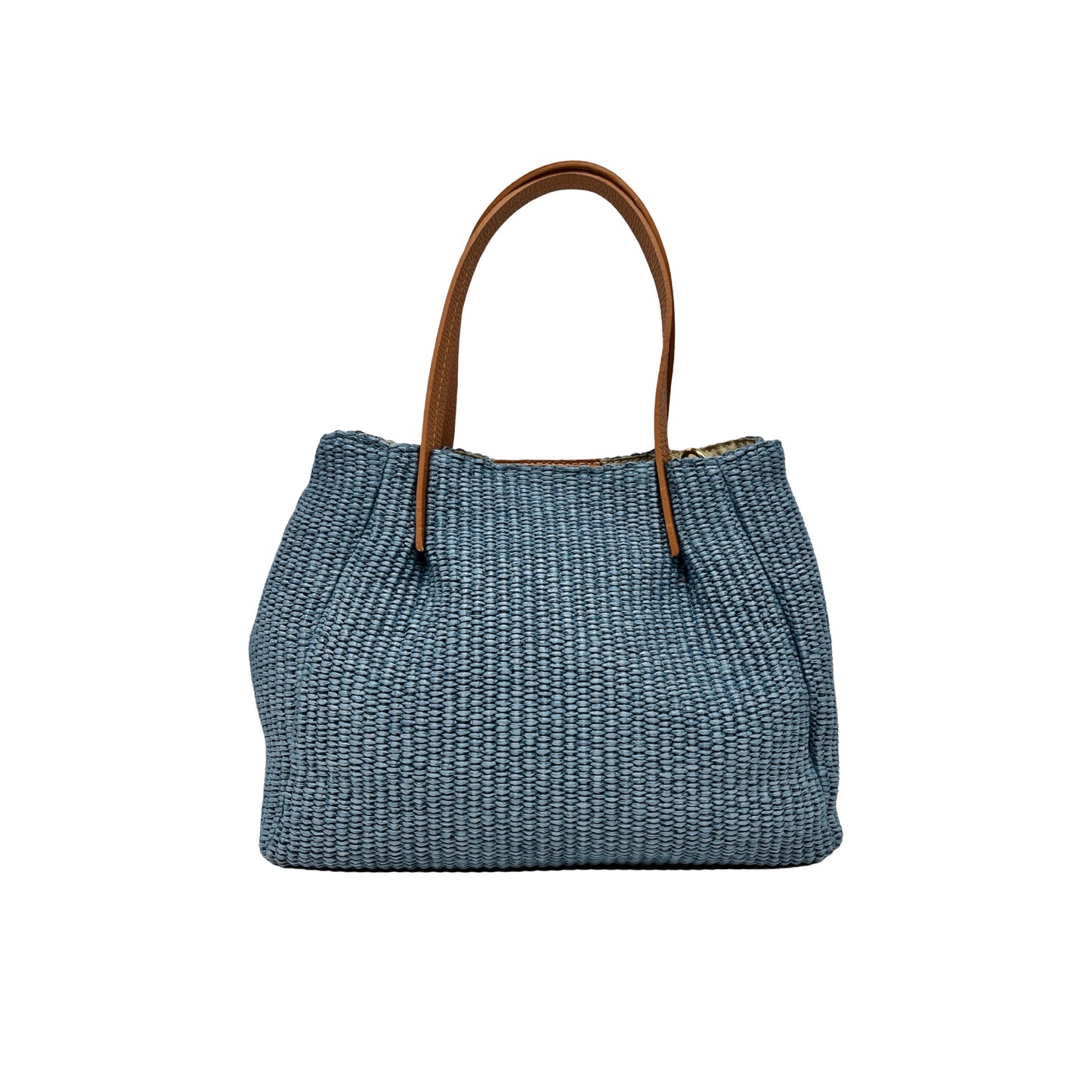 SAC A MAIN RAPHIA GARNI CUIR