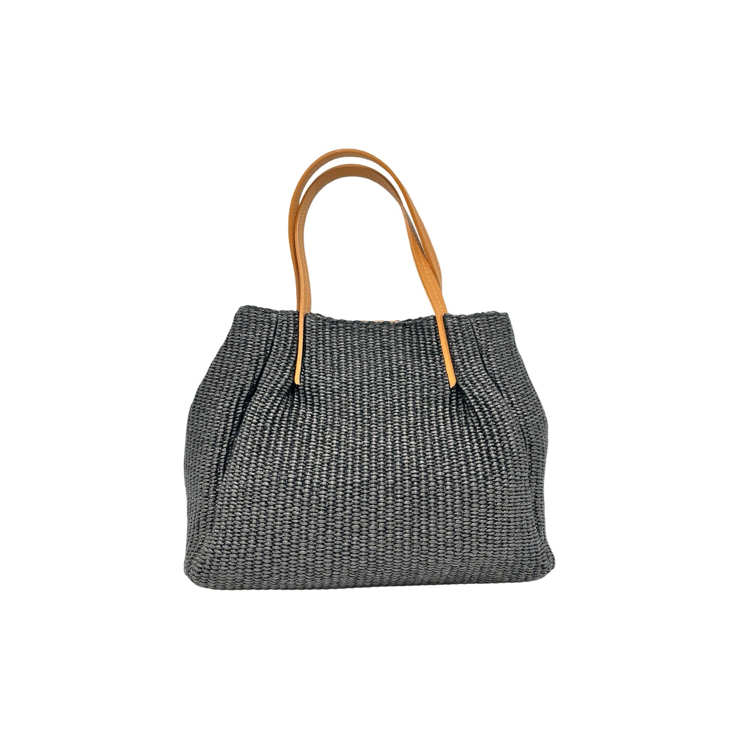 SAC A MAIN RAPHIA GARNI CUIR