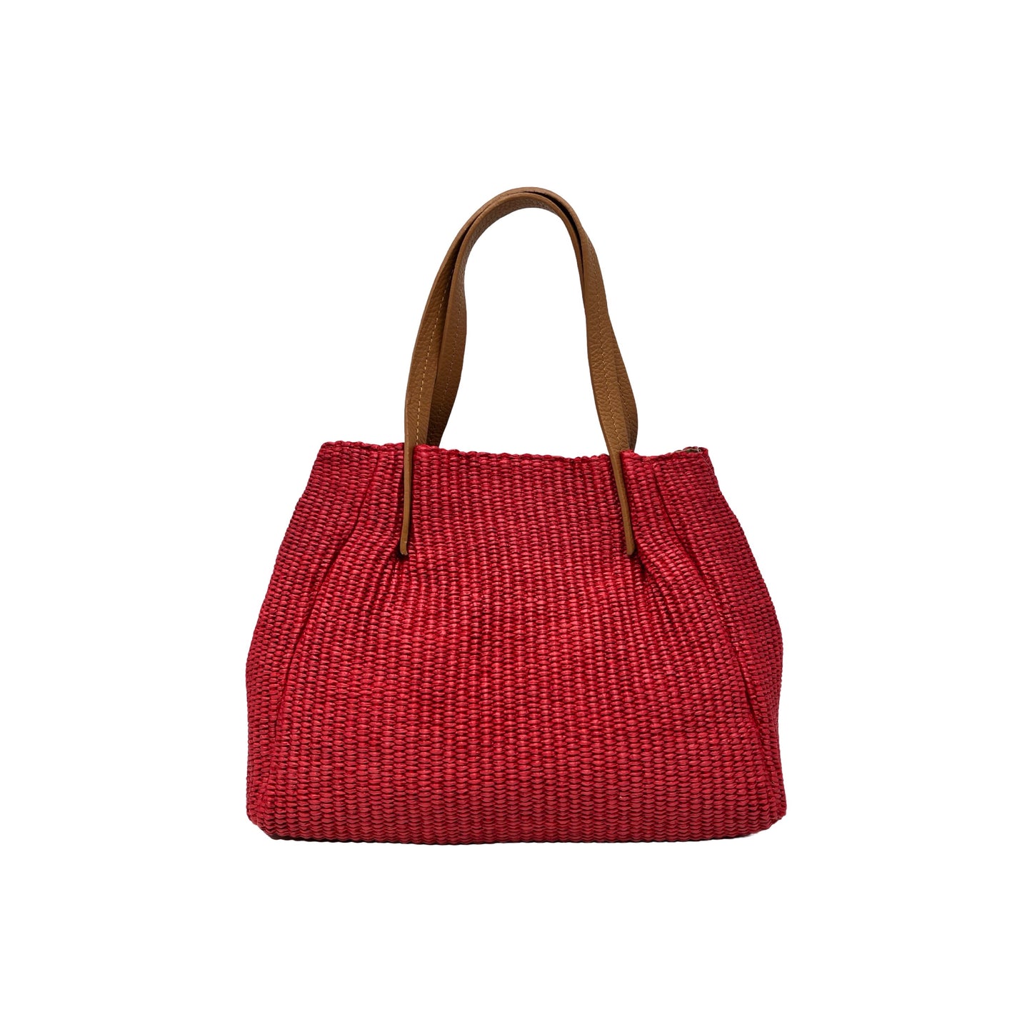 SAC A MAIN RAPHIA GARNI CUIR