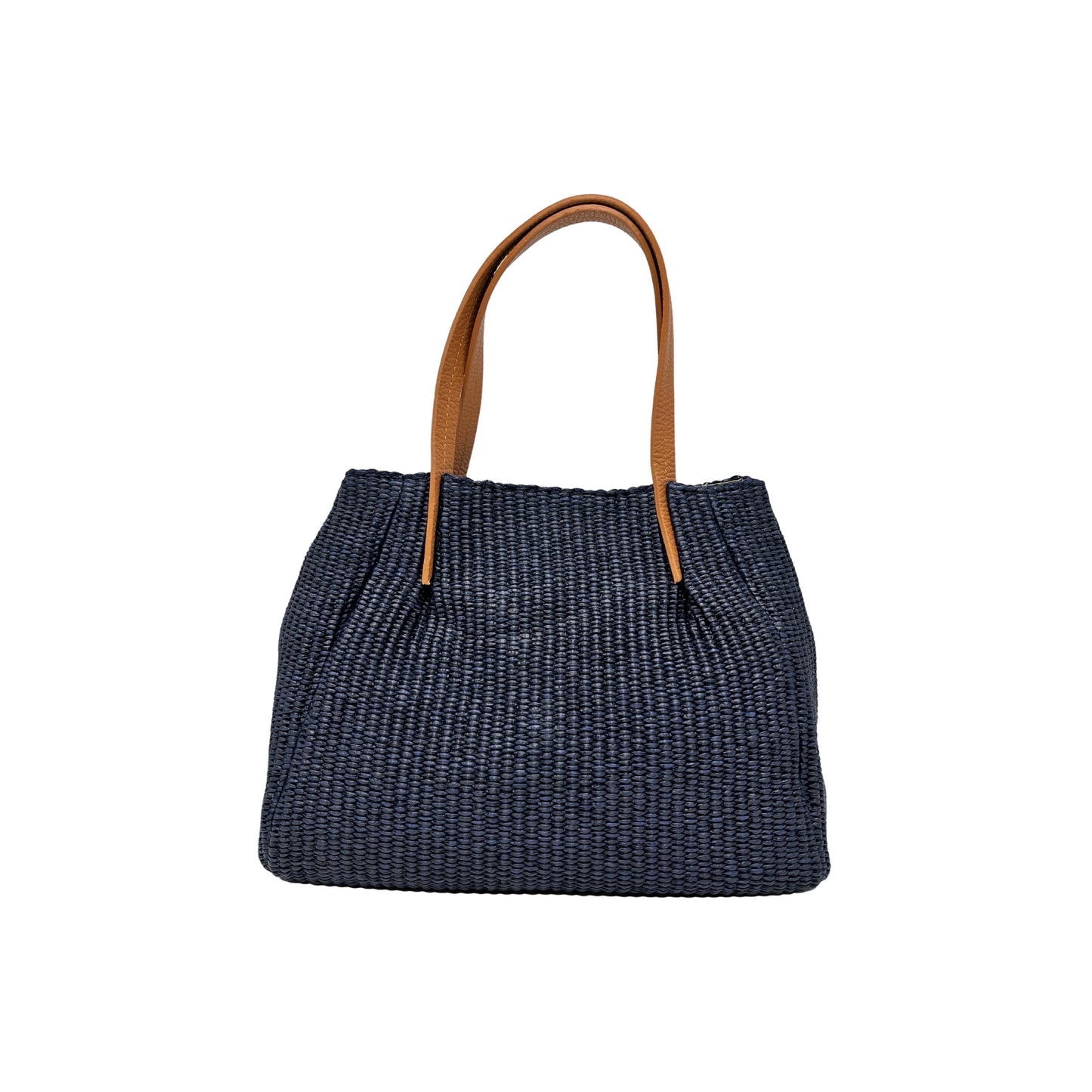 SAC A MAIN RAPHIA GARNI CUIR
