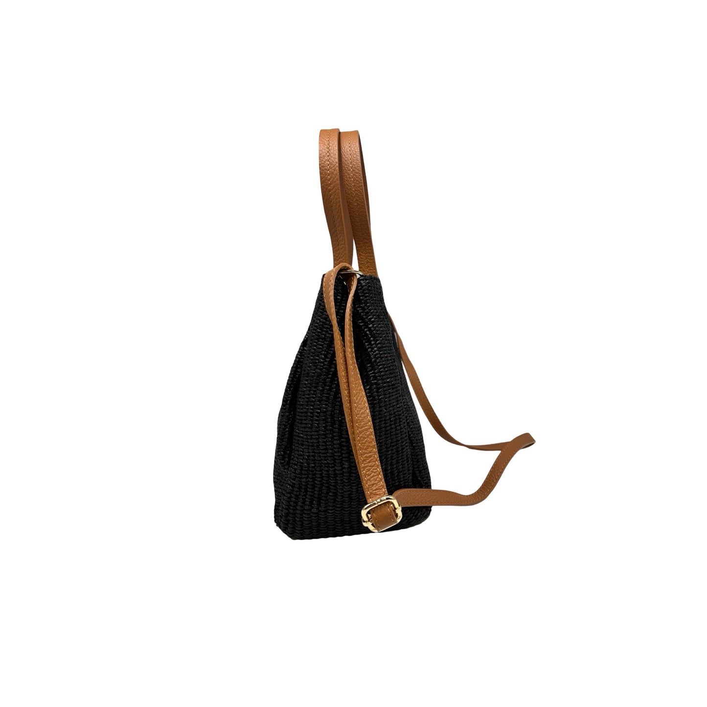 SAC A MAIN RAPHIA GARNI CUIR