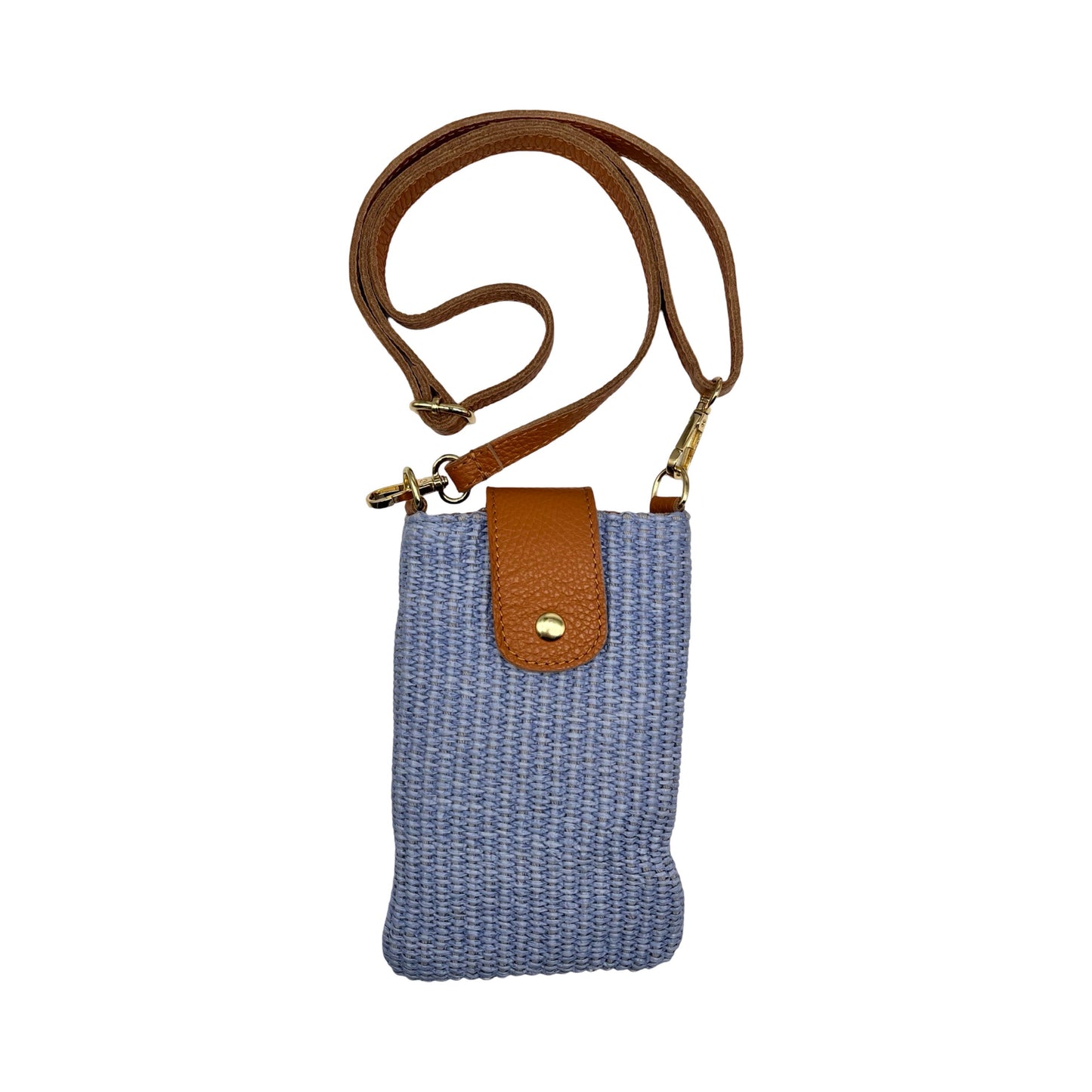 SAC TELEPHONE RAPHIA GARNI CUIR