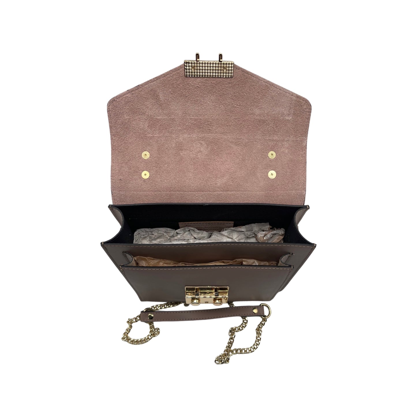 SAC PORTE MAIN CUIR LISSE DELIA VIEUX ROSE