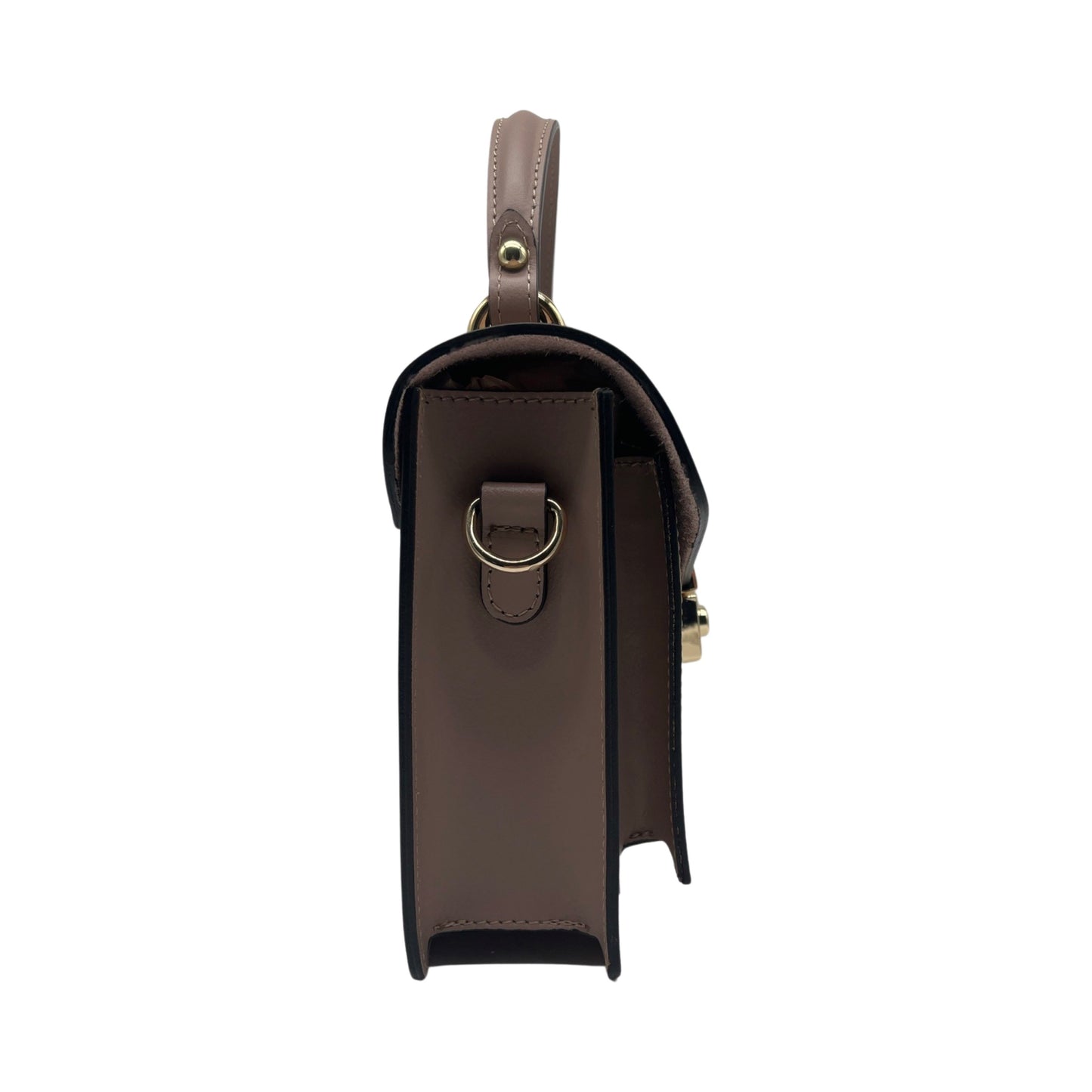 SAC PORTE MAIN CUIR LISSE DELIA VIEUX ROSE