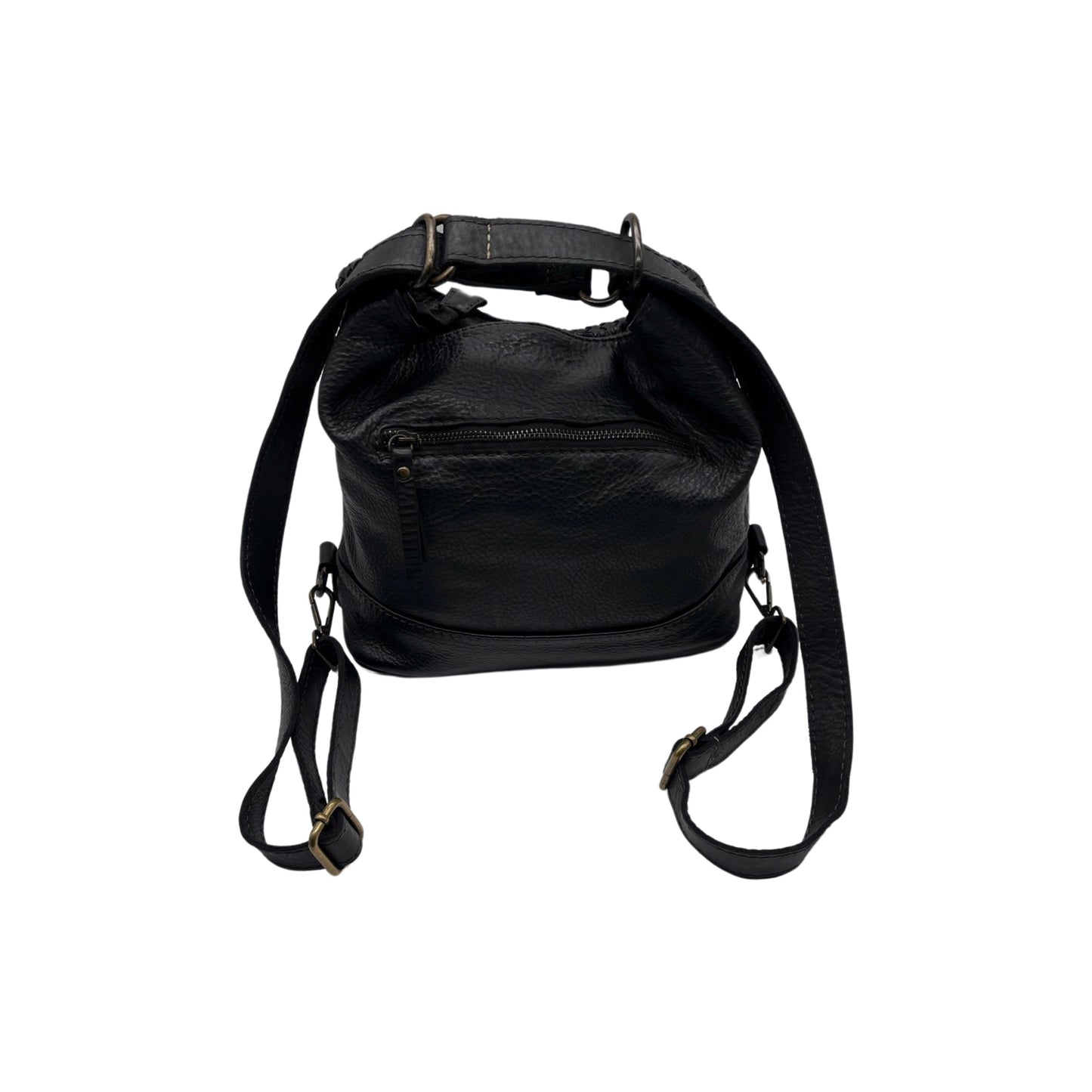 SOLENE BLACK WASHED LEATHER BAG
