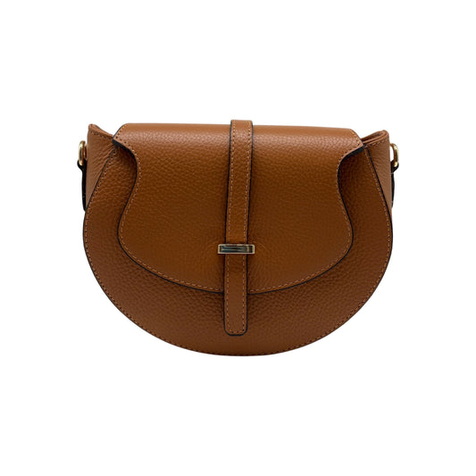 Umhängetasche Madelena aus genarbtem Leder, Kamel