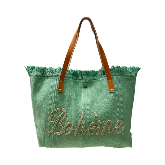 SAC COTTON GARNI CUIR BOHEME