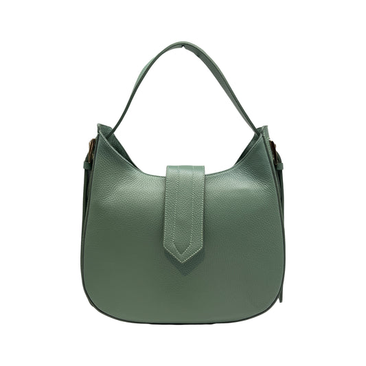 PASTEL GREEN ERICA GRAINED LEATHER SHOULDER BAG