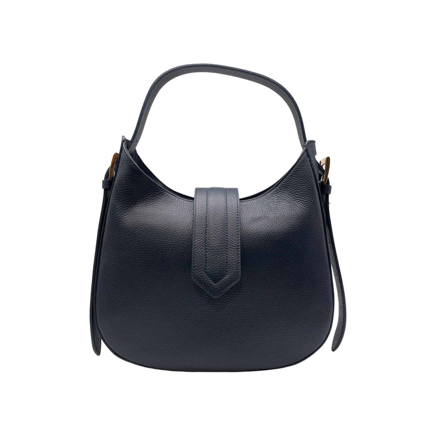 ERICA GRAINED LEATHER SHOULDER BAG NAVY