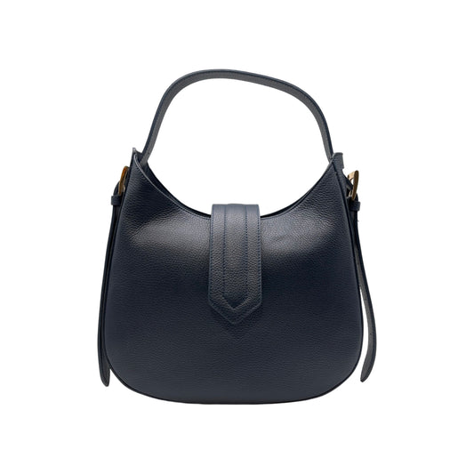 ERICA GRAINED LEATHER SHOULDER BAG NAVY