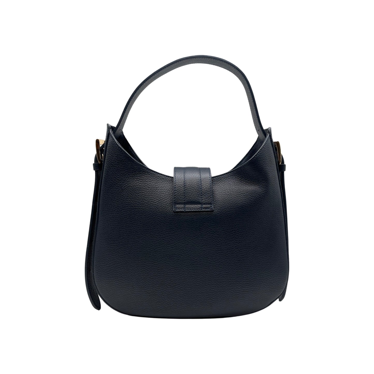 ERICA GRAINED LEATHER SHOULDER BAG NAVY