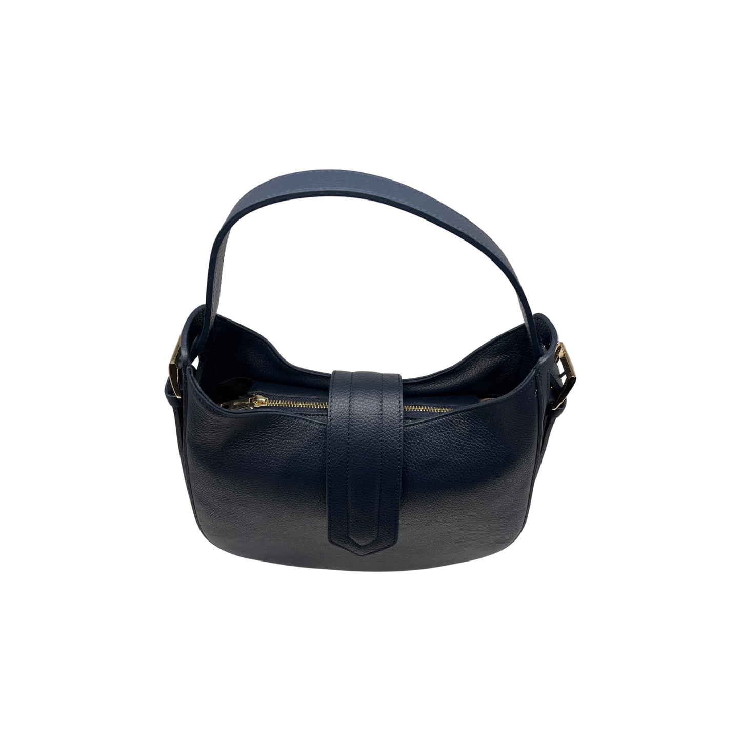 ERICA GRAINED LEATHER SHOULDER BAG NAVY