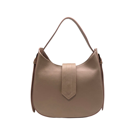ERICA NUDE GRAINED LEATHER SHOULDER BAG