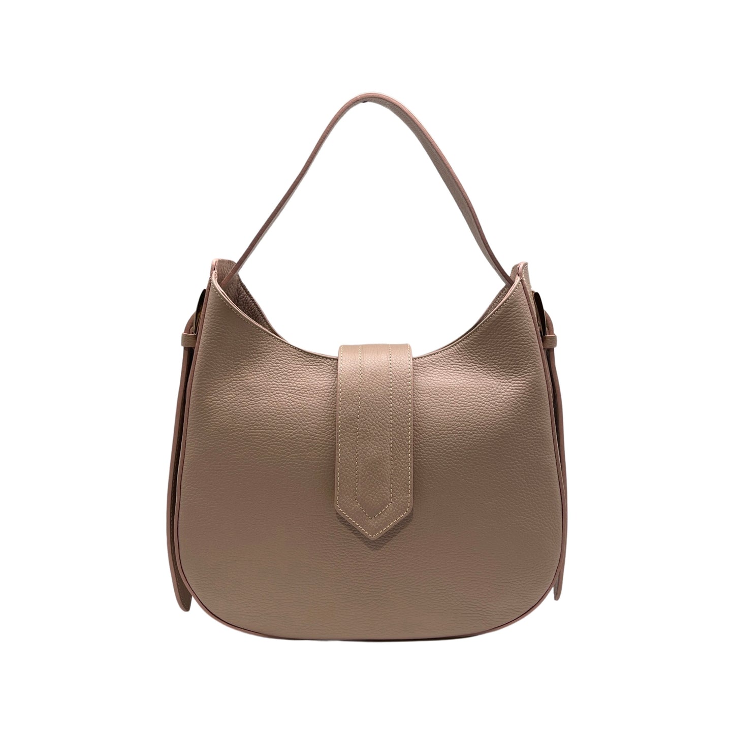 ERICA NUDE GRAINED LEATHER SHOULDER BAG