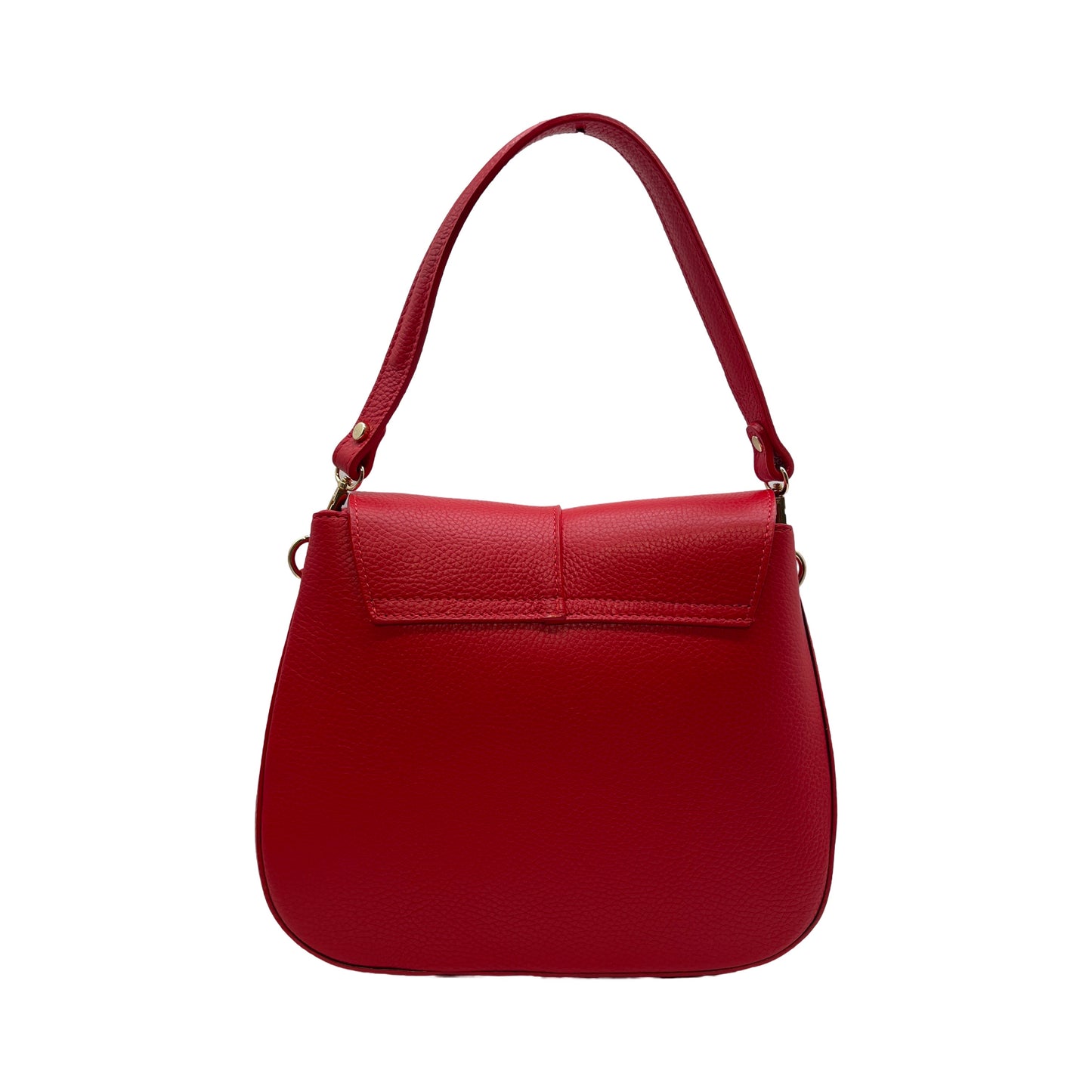 DANIELA RED GRAIN LEATHER SHOULDER BAG