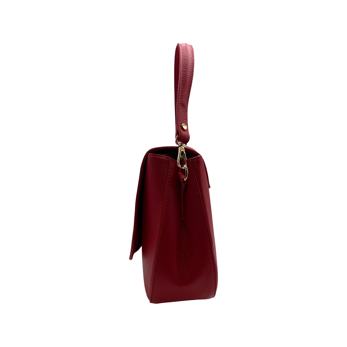 DANIELA RED GRAIN LEATHER SHOULDER BAG